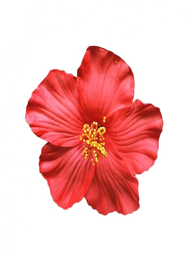 YSSZAM 1PC Red Hawaiian Flower Hair Clip for Women Girls Fashion Bohemian Flowers Hair Accessory for Dancer Bridal Wedding Beach Party 8 cm - Image 2